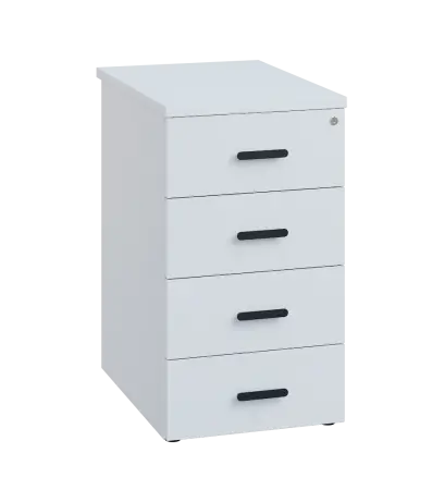 LKC 2 - 61 kontejner přístavný, 4-zásuvkový, deska 25 mm, centrální zámek, bílá